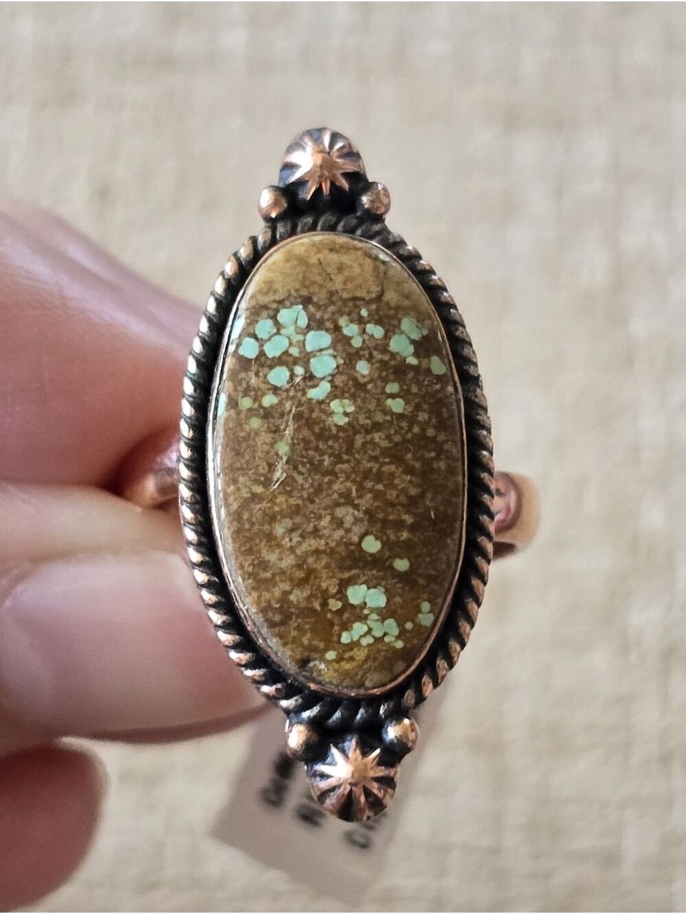 Number 8 Turquoise Ring In Copper, Southwestern